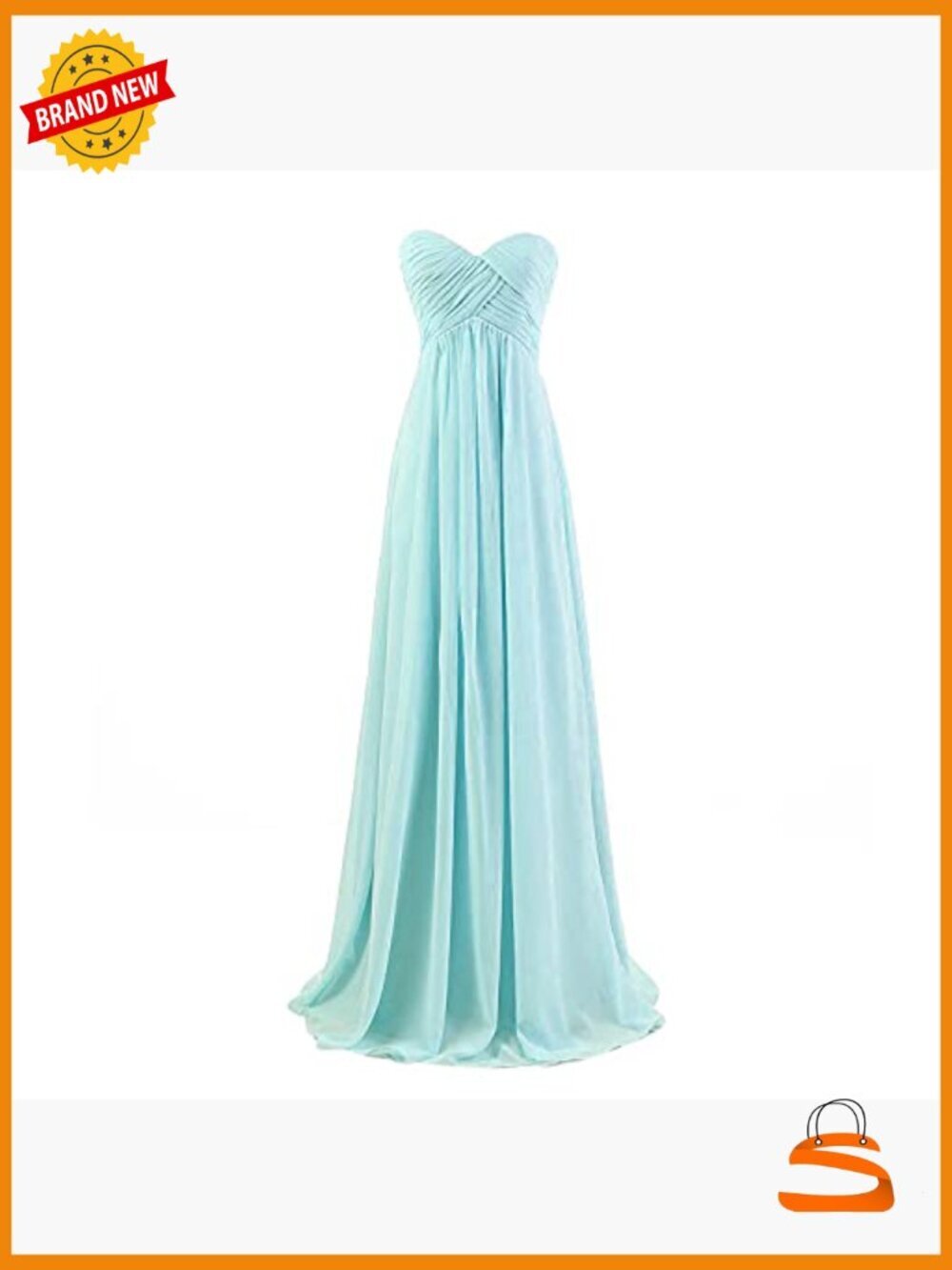 Sweetheart Pleat Lace Up A-Line Long Formal Prom Bridesmaid Dress - Picture 4 of 7